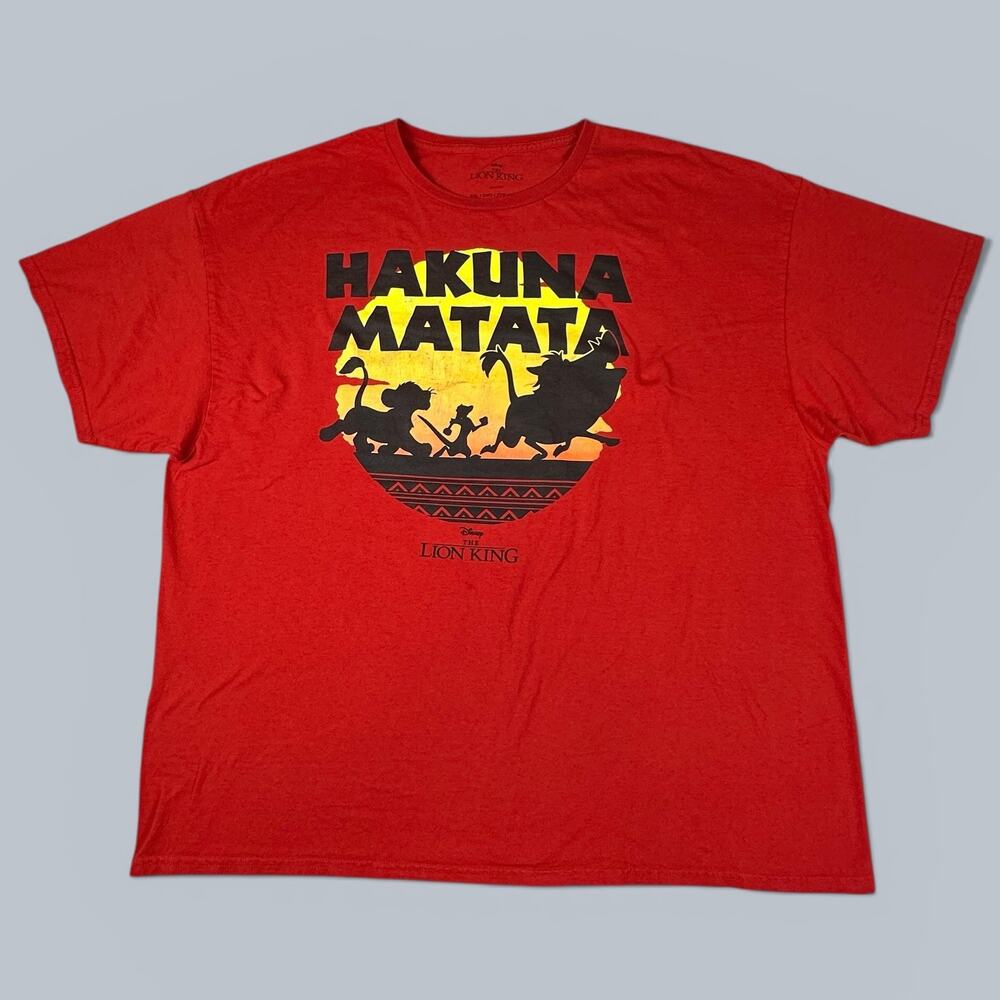 Disney Lion King Shirt Mens 2XL Hakuna Matata Graphic Red Tee